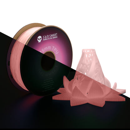 Glow-in-the-dark, Luminous Pink, Flexible TPU Filament 1.75mm 1kg/2.2lb