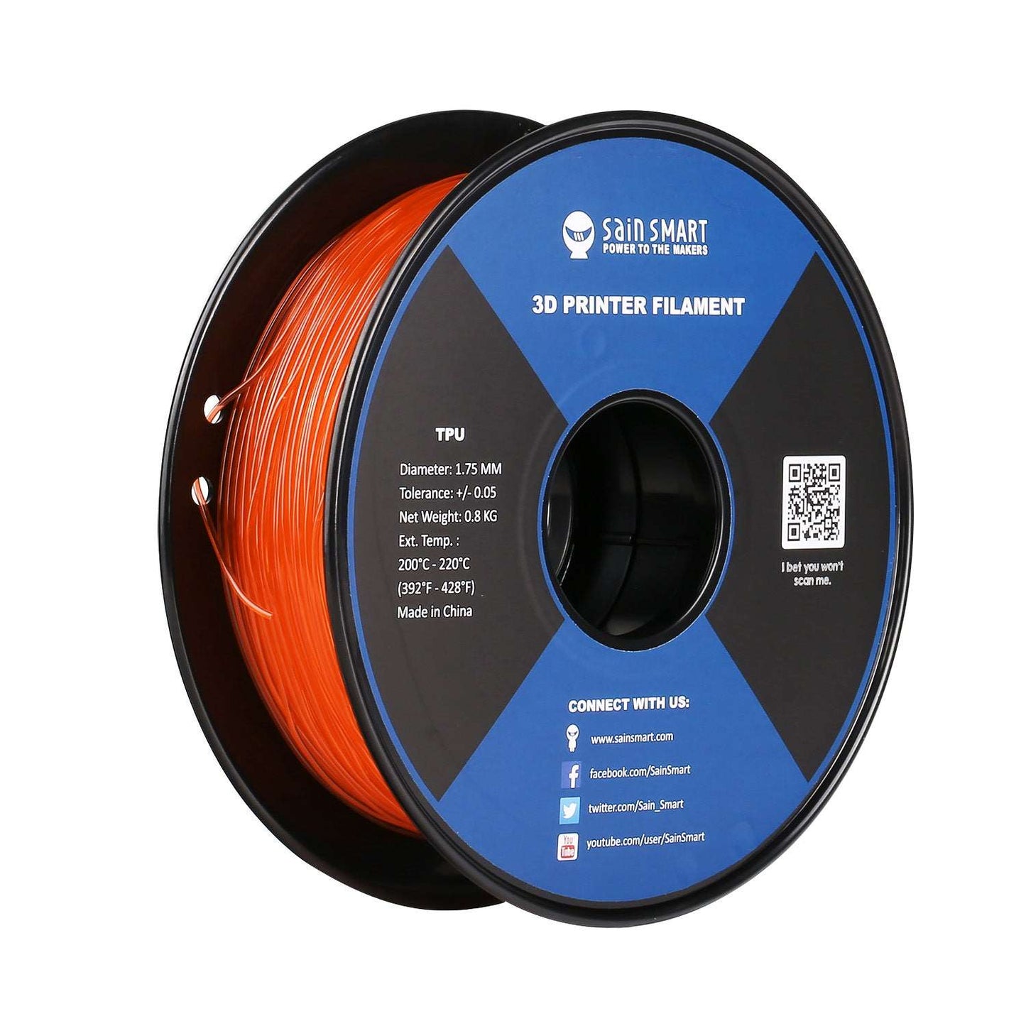 All Colors, TPU Flexible Filament 1.75mm 0.8kg/1.76lb