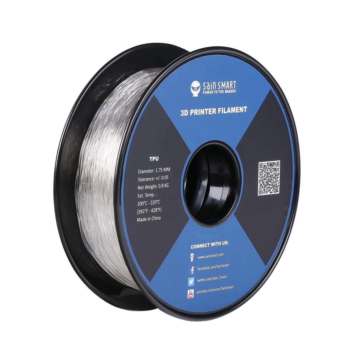 All Colors, TPU Flexible Filament 1.75mm 0.8kg/1.76lb