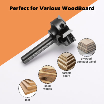 SS01-06, Φ1/4''-1/2'' Shank, Φ25-60mm Cutting Diameter, CNC Spoilboard Surfacing Router Bit, 1pc