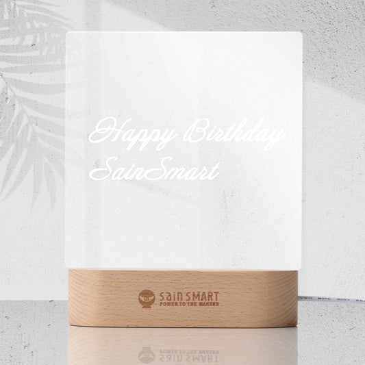 Colorful LED Table Lamp with Engravable Acrylic Plate, SainSmart 10th Anniversary Edition