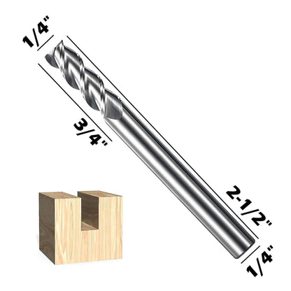 3EMC05, 1/4" Shank, End Mills CNC Router Bits, 3-Flute Flat Nose, 5pcs