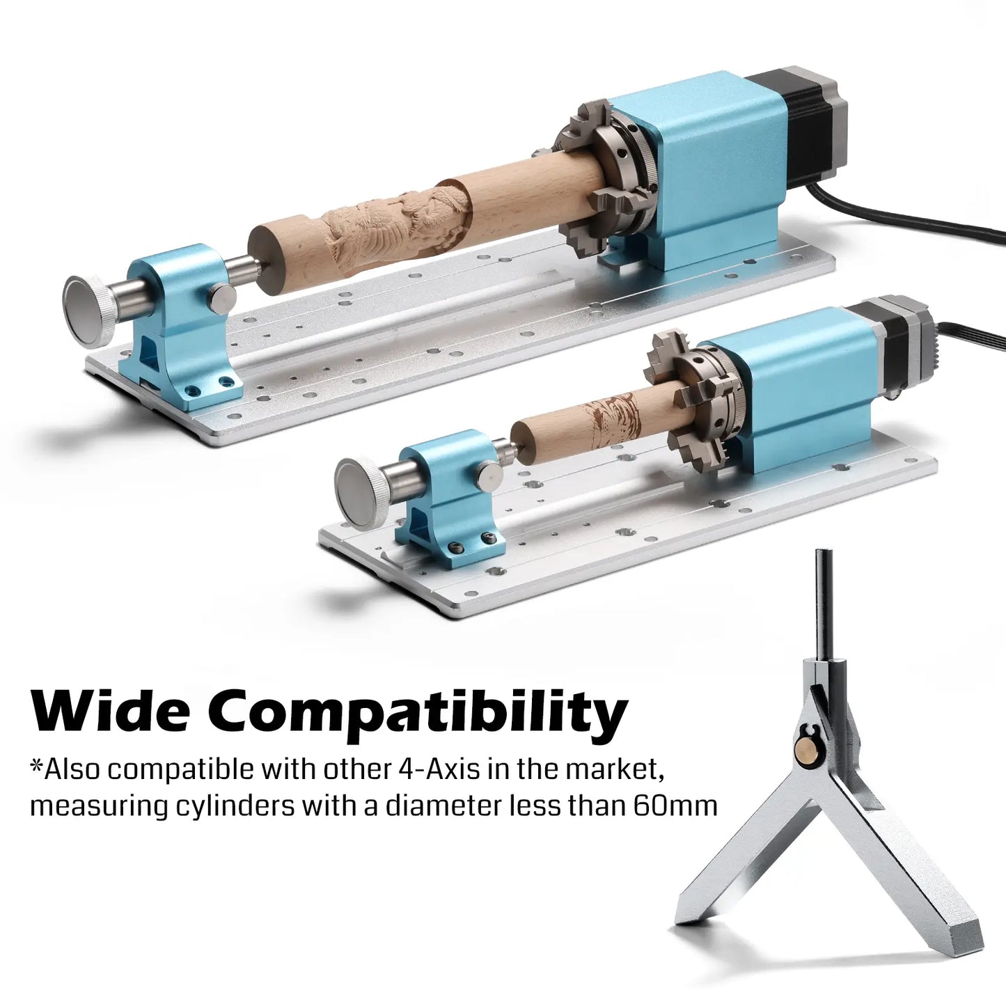 Edge Finder for CNC 4th Axis, Middle Positioner Easy to Find the Center of Cylinder ≤Φ60mm, 1/8" shank