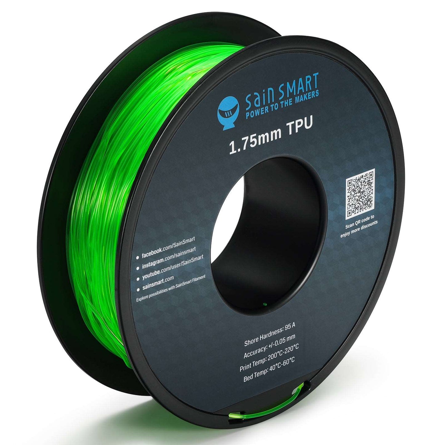 All Colors, TPU Flexible Filament 1.75mm 0.8kg/1.76lb