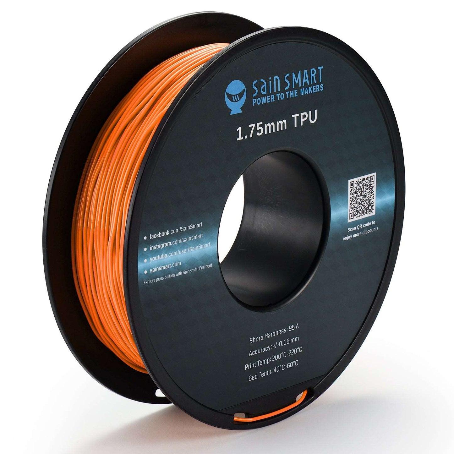 All Colors, TPU Flexible Filament 1.75mm 0.8kg/1.76lb