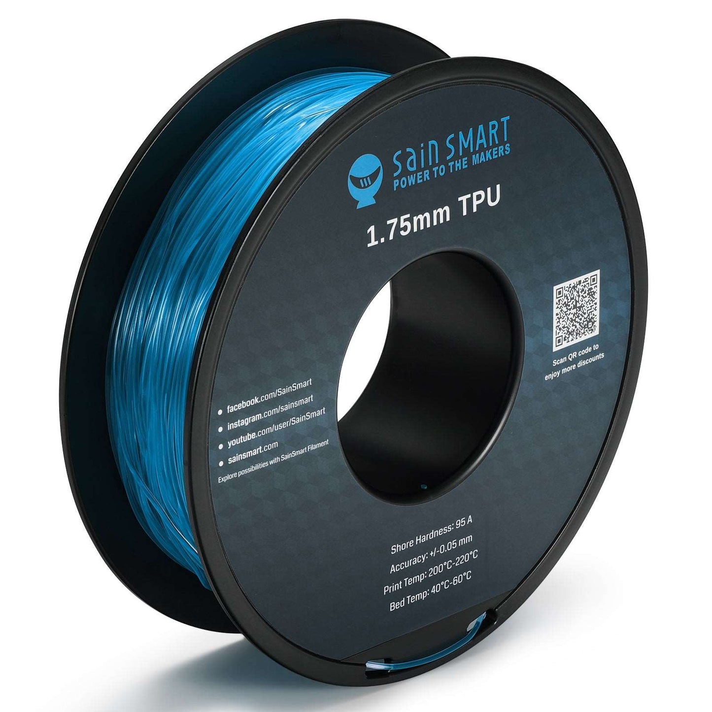 All Colors, TPU Flexible Filament 1.75mm 0.8kg/1.76lb