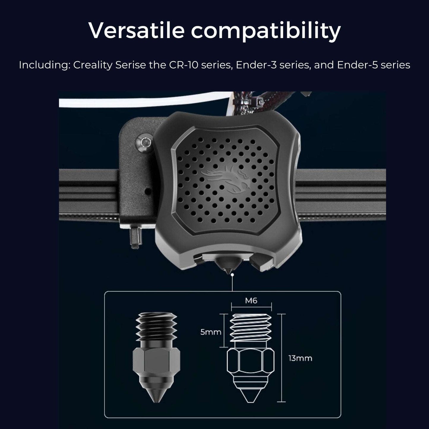 Creality High-end Hardened Steel Nozzle with High Temperature Wear Resistant