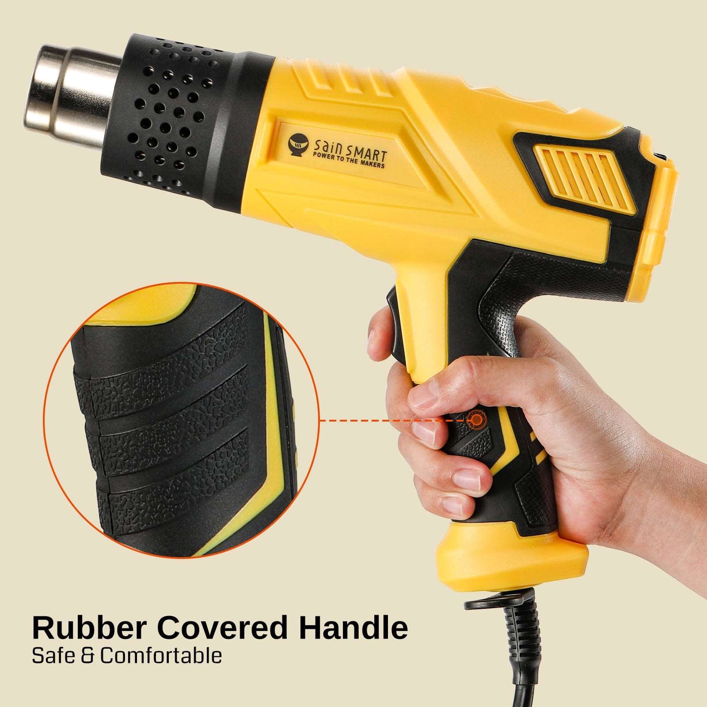 1800W Heat Gun, Visible Dual Temp Setting, for Crafts, Stripping Paint, and Shrink Wrapping