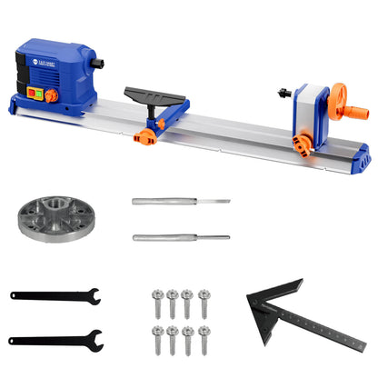 Benchtop Wood Lathe, 10''x24'', 600W 0.8 HP,With Step-Less Variable Speed 800-3000 RPM