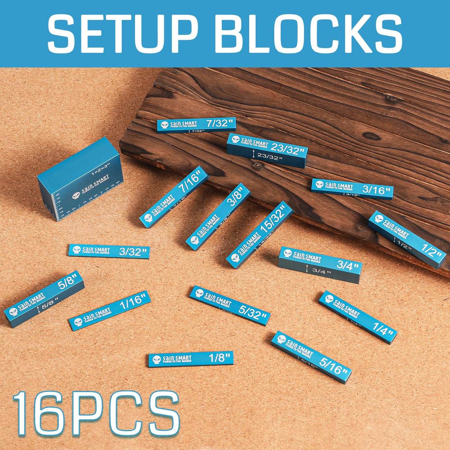 16pcs Precision Setup Blocks Height Gauge Set, for CNC Router and Table Saw