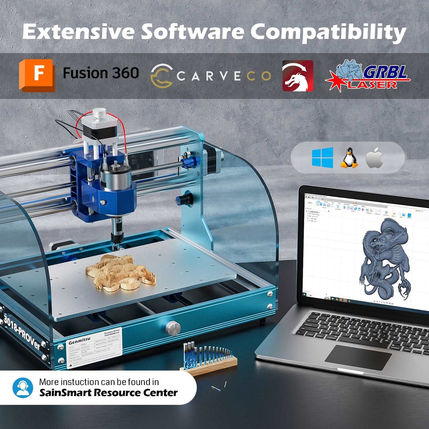 3018-PROVer V2 Upgraded Semi Assembled CNC Router Kit