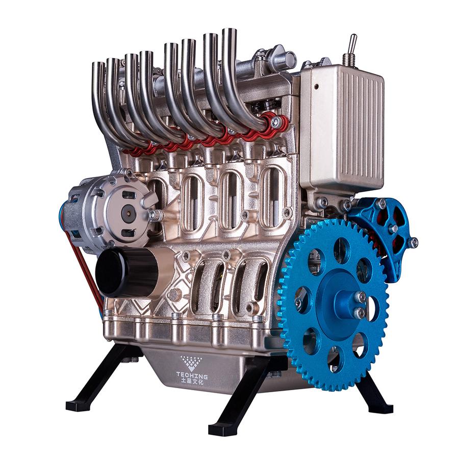 DM13, 4 Cylinder DIY Engine Model Kit that Runs, STEM Education, 350+Pcs, Gifts for him