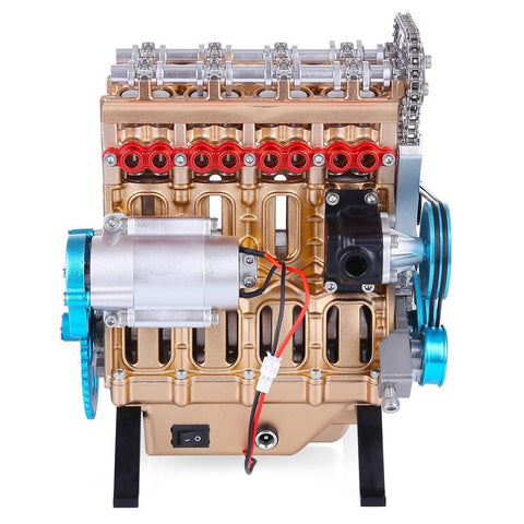 DM13, 4 Cylinder DIY Engine Model Kit that Runs, STEM Education, 350+Pcs, Gifts for him