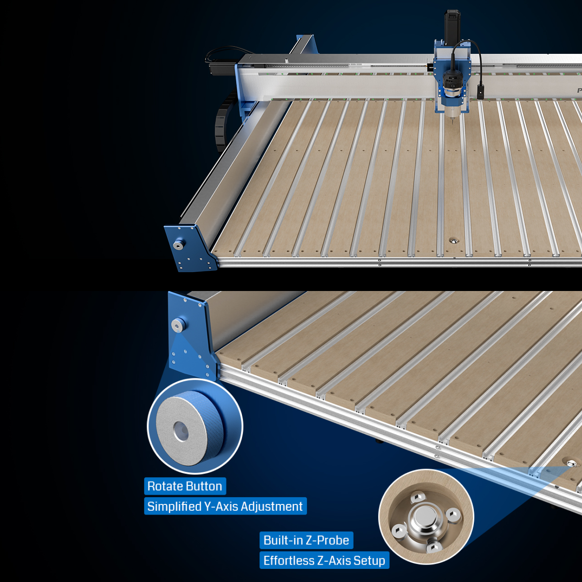 PROVerXL 4x4 CNC Machine, Support Dual Z-Axis, Closed-loop Stepper Motor, Ball Screw Drive System, Large Milling Area for Wood Metal Carving