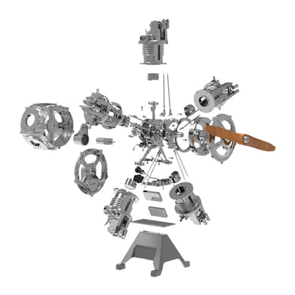 DM116, 5 Cylinder Radial DIY Engine Model Kit that Runs, 1: 6 Full Metal, 250+Pcs, Gifts for him