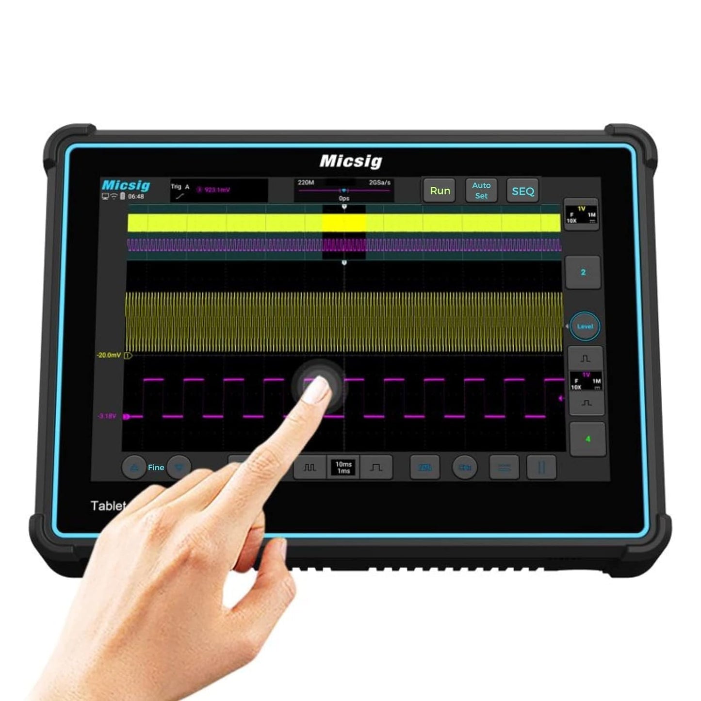 Micsig Oscilloscope TO2002, 2 Channels 200Mhz Bandwidth 1GSa/s Sampling Rate, 10" Touch Screen