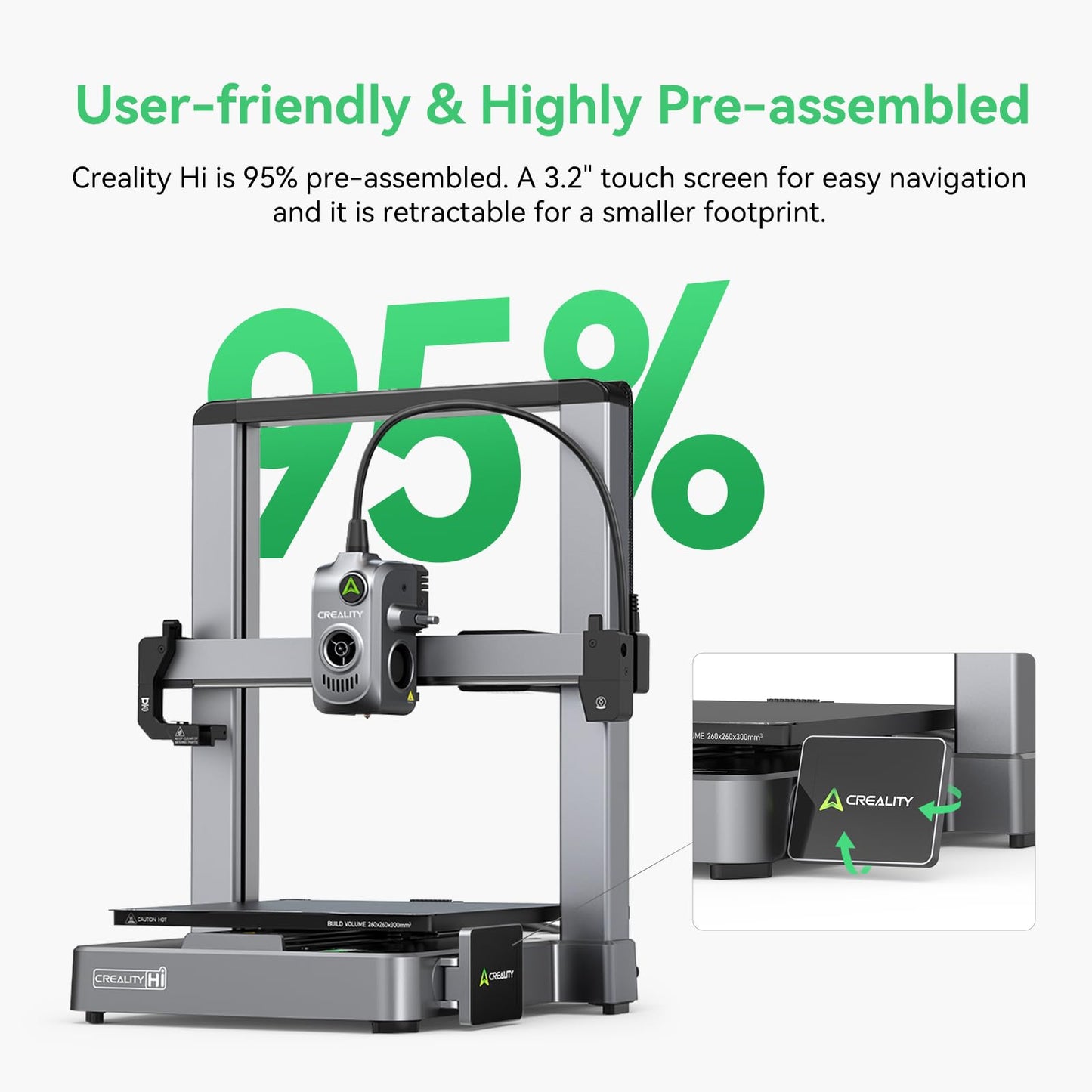 Creality Hi 3D Printer, Support Multi-Color 3D Printing, RFID Filament Reading, 260x260x300mm