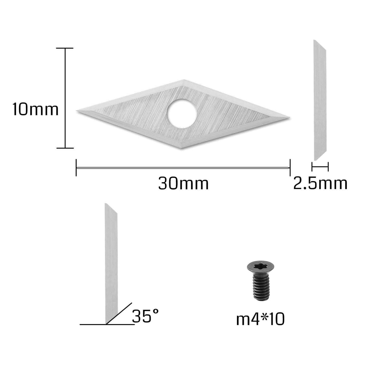 10pcs Tungsten Carbide Replacement Cutters, for Wood Turning Tools for Lathe