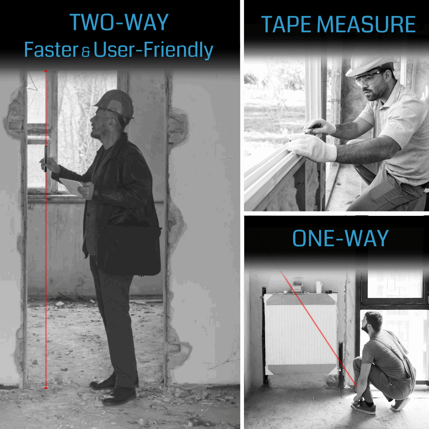 BLM262 Dual Laser Distance Meter 262ft/80M Bilateral Laser Measurement Tool Rechargeable