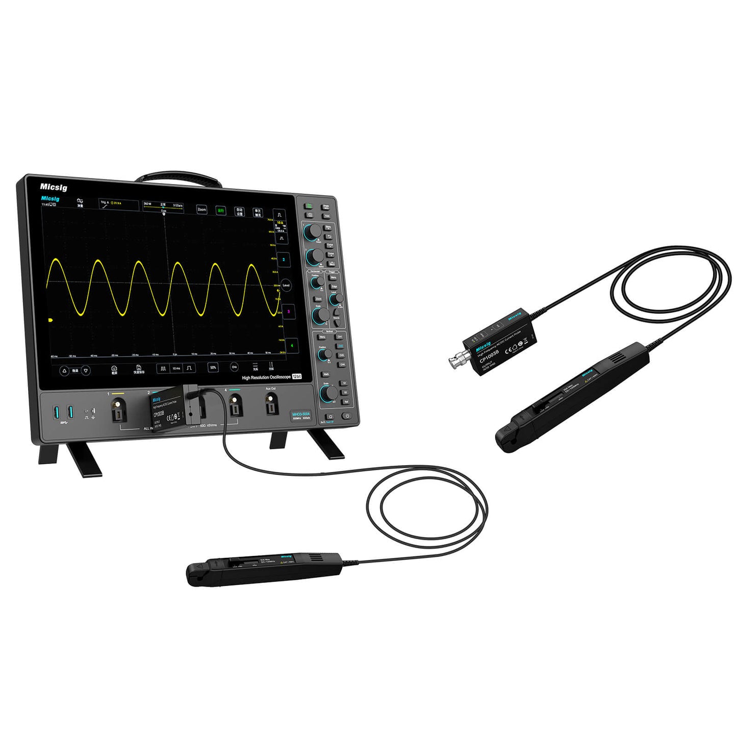 Micsig High Precision AC/DC Current Probe CP503B, 50MHz Bandwidth, 5A/30A Current Range, ±1% Accuracy, Compatible with Oscilloscopes