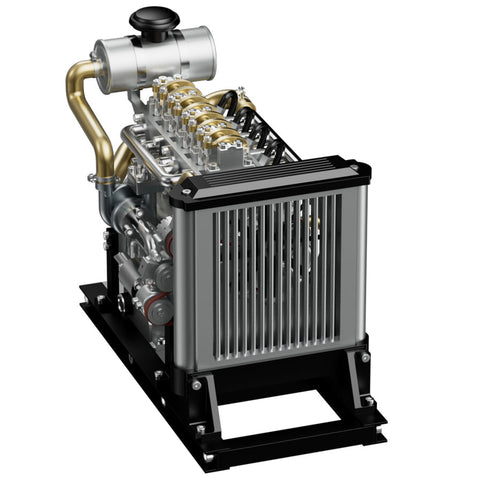 DM115, OHV Inline 4 Cylinder Diesel Engine Model Kit that Runs, 1: 10 Full Metal, 300+Pcs,  Gifts for him