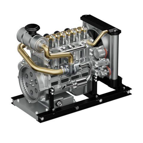 DM115, OHV Inline 4 Cylinder Diesel Engine Model Kit that Runs, 1: 10 Full Metal, 300+Pcs,  Gifts for him