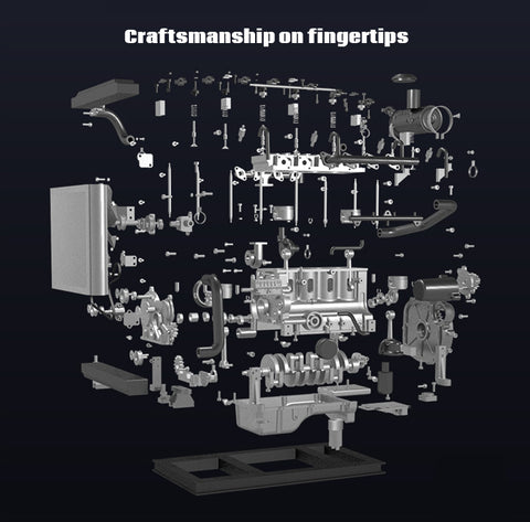 DM115, OHV Inline 4 Cylinder Diesel DIY Engine Model Kit that Runs, 1: 10 Full Metal, 300+Pcs,  Gifts for him
