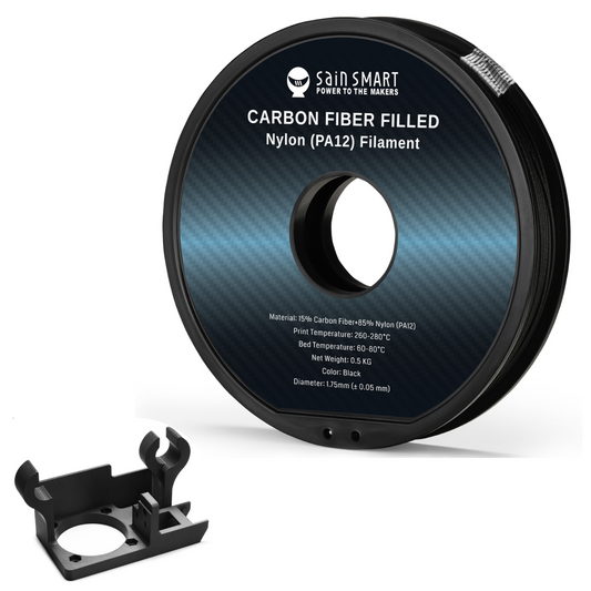 ePA12-CF 1.75mm Carbon Fiber Nylon Filament, 0.5kg, Accuracy +/- 0.05 mm, Black