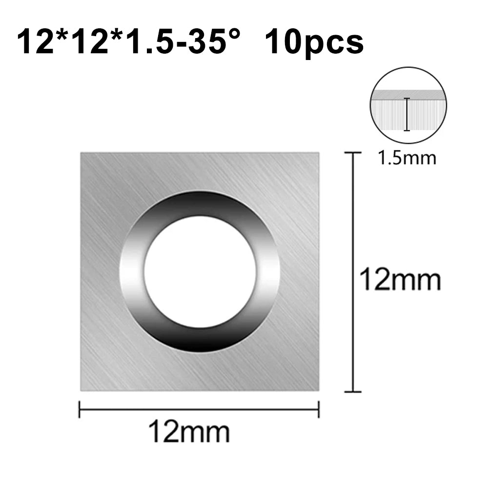 RSCI10B, Router Bit Replacement Cutter Accessories Set, 12x12x1.5mm, 35° Cutting Angle, Square Shape Tungsten Carbide, 10pcs