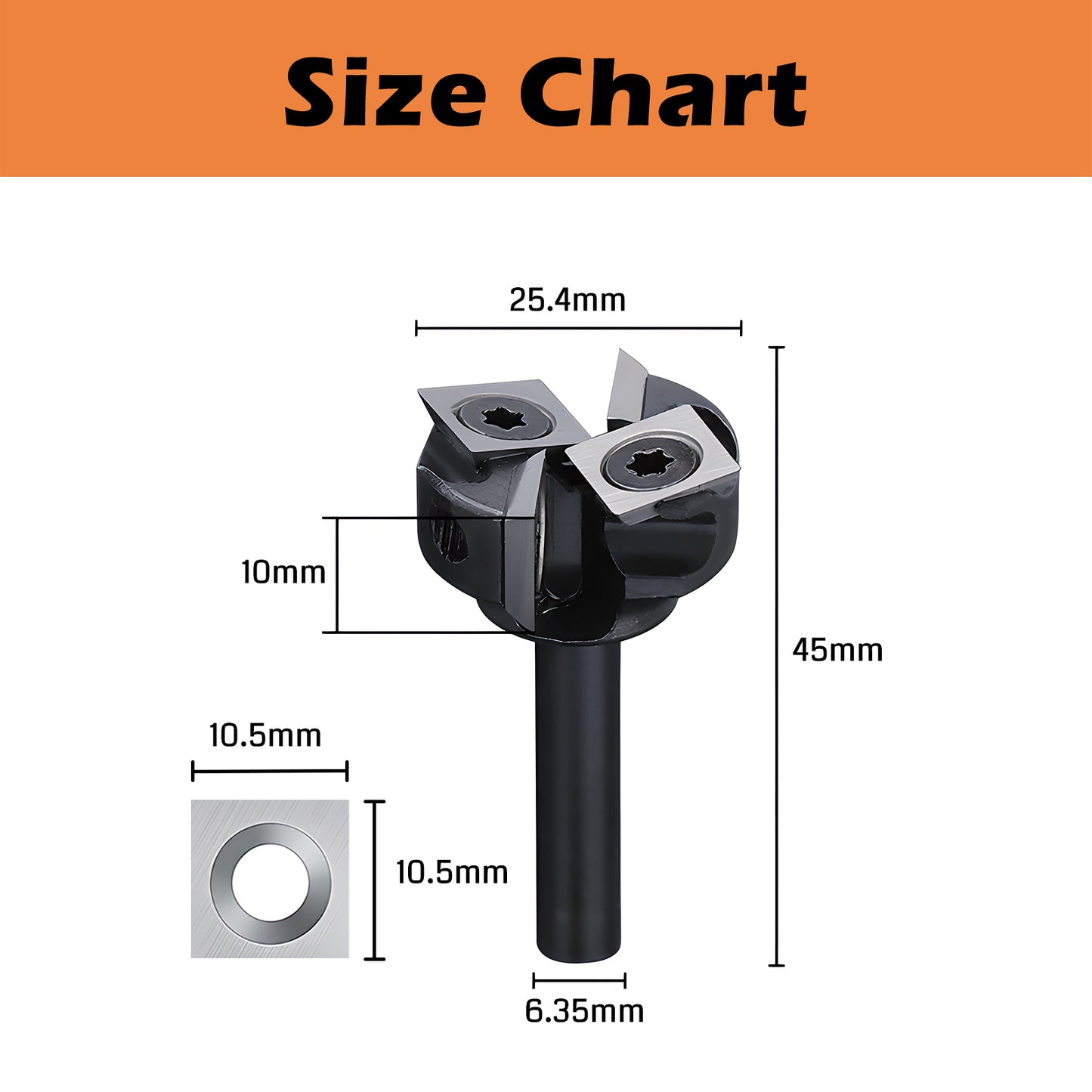 SS01-06, Φ1/4''-1/2'' Shank, Φ25-60mm Cutting Diameter, CNC Spoilboard Surfacing Router Bit, 1pc