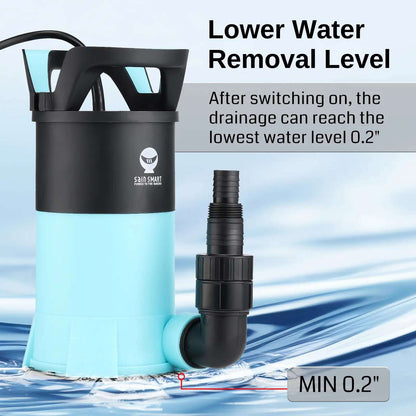 SainSmart Sump Pump, Thermoplastic Electric Portable Water Pump 1.15HP Submersible Water Pump with 3960GPH Capacity for Basement Drainage, Garden Irrigation, Swimming Pool and Hot Tub Maintenance