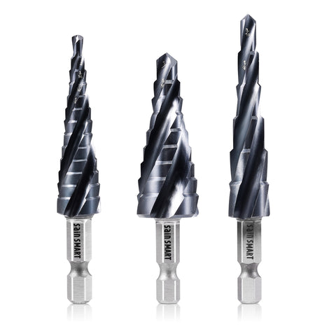 SD03A, 1/8”-1/2” TiAIN Coated Step Drill Bit, 1/4