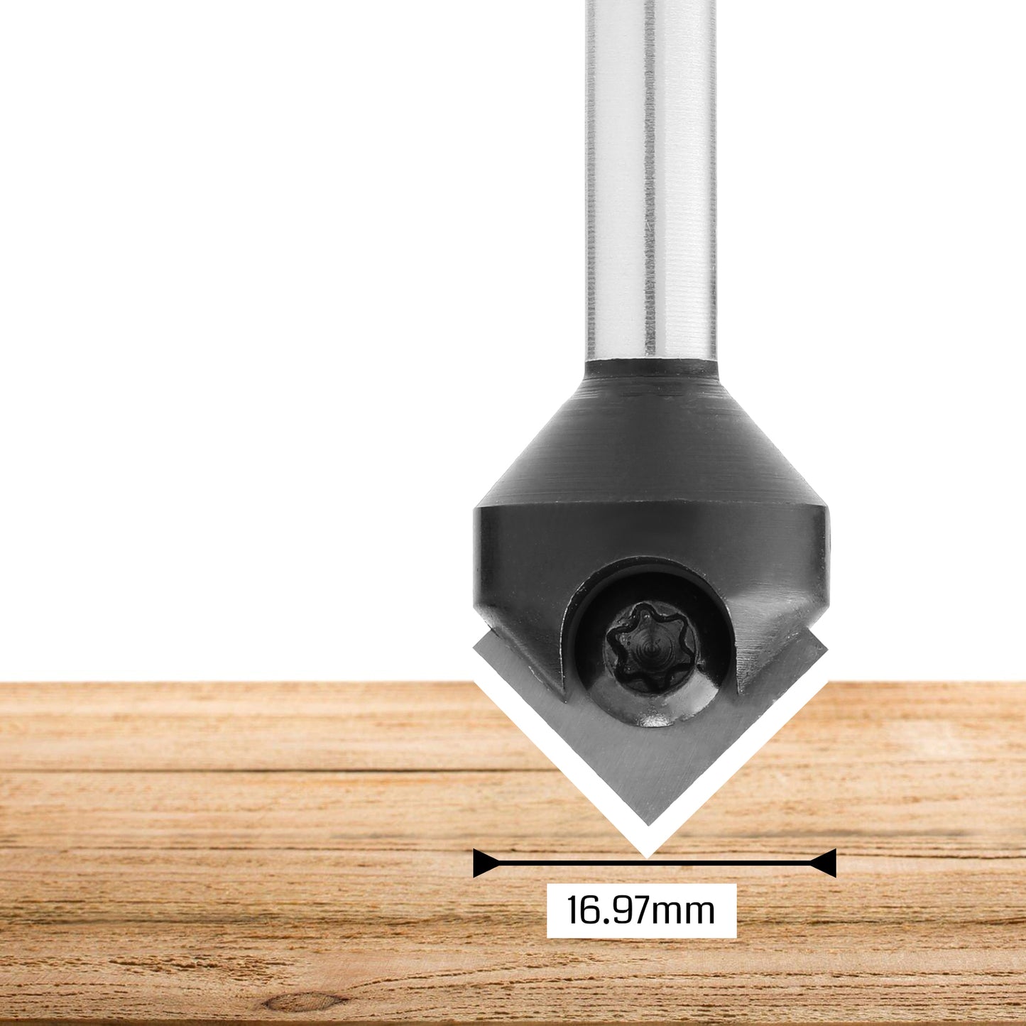 VG01-03, Φ1/4''-1/2'' Shank, Φ16.9-51.6mm Cutting Diameter, 90°-120° V-Groove CNC Router Bit, 1pc