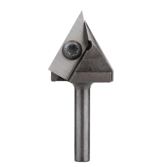 VRBC01A, 1/4" Shank,60 Degree V Groove Router Bit, 1" Cutting Diameter, Carbide Insert, For Woodworking Carving