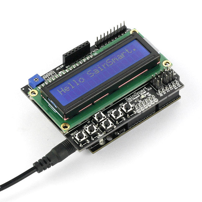 [Discontinued] SainSmart UNO R3 Improved Version +SainSmart Keypad Shield 1602 LCD Module V3 Display for Arduino