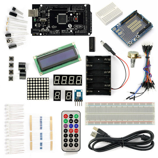 [Discontinued] SainSmart MEGA2560 R3+Prototype Shield  Starter Kit With 17 Basic Arduino Projects