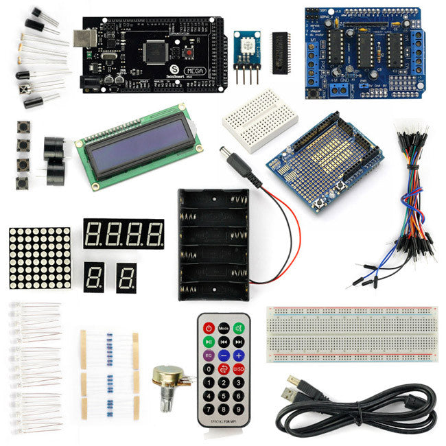 [Discontinued] SainSmart MEGA2560 R3+L293D Motor Drive Shield Starter Kit With Basic Projects for Arduino