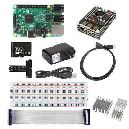 [Discontinued] Raspberry Pi 3 Ultimate Kit - Black Rainbow Case SD Card Breadboard HDMI GPIO USB Charger