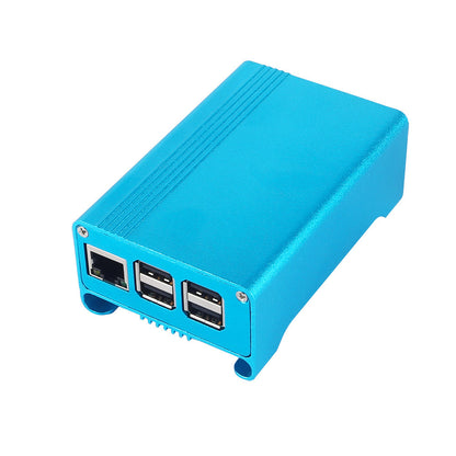 [Discontinued] SainSmart Blue Aluminum Alloy Protective Case with Cooling Fan for Raspberry Pi 3  Model B and Pi 2 Model B+