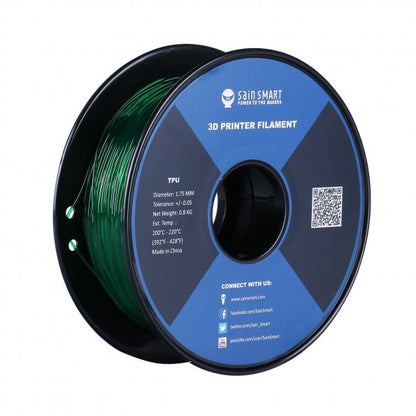 [Discontinued] Emerald, Flexible TPU Filament 1.75mm 0.8kg/1.76lb