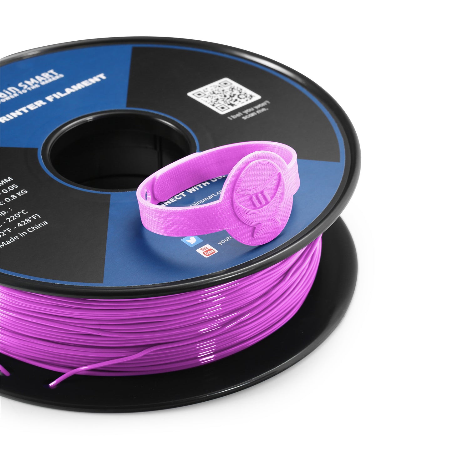 Neon Magenta, Cyberpunk Color TPU 1.75mm Filament 0.8kg/1.76lb