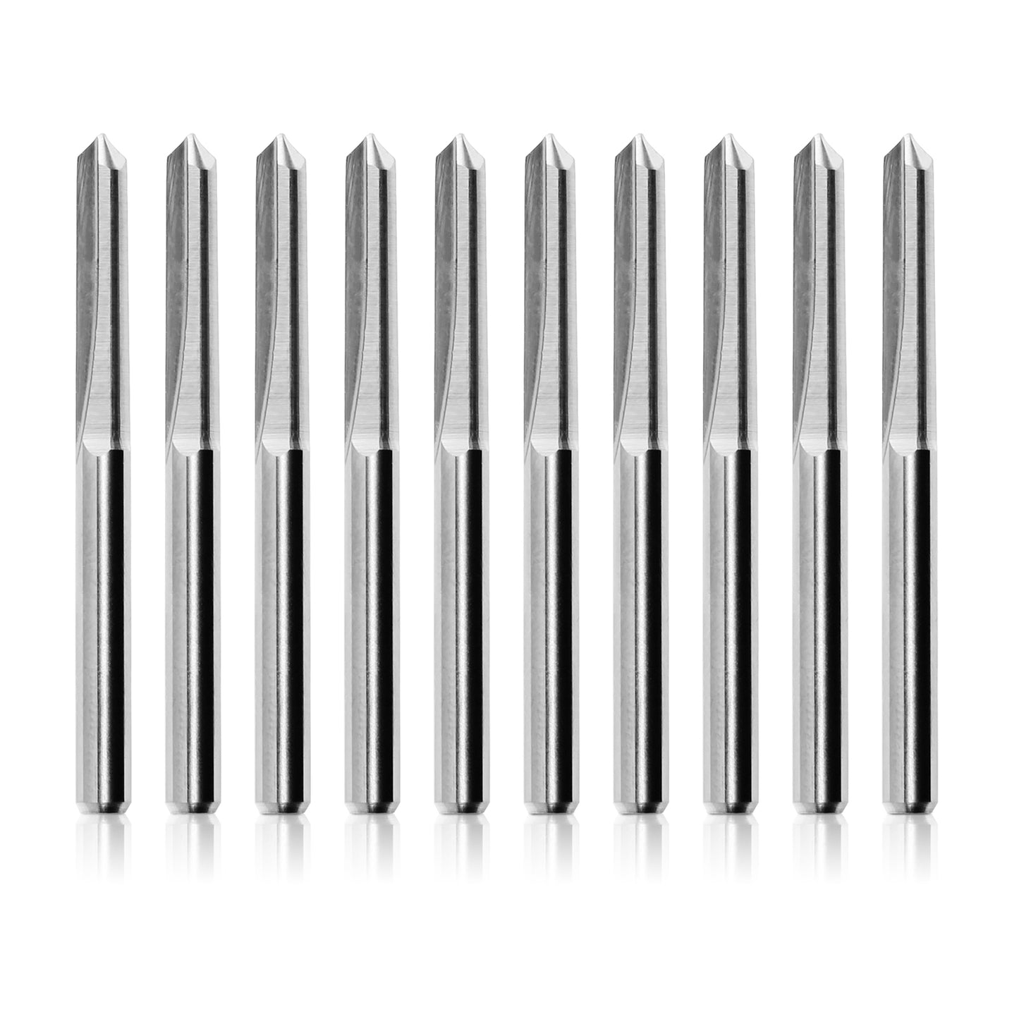 [Discontinued] VE10, 1/8'' Shank, V-Groove, 0.1mm, 30/60/90 degree, 10pcs CNC Router Bits