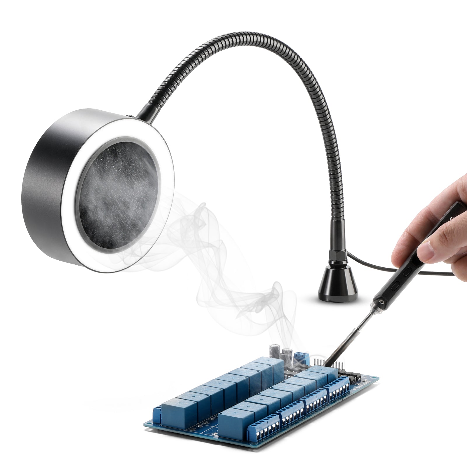 Product Image Magnetic Solder Smoke Absorber Fume Extractor with LED Lights