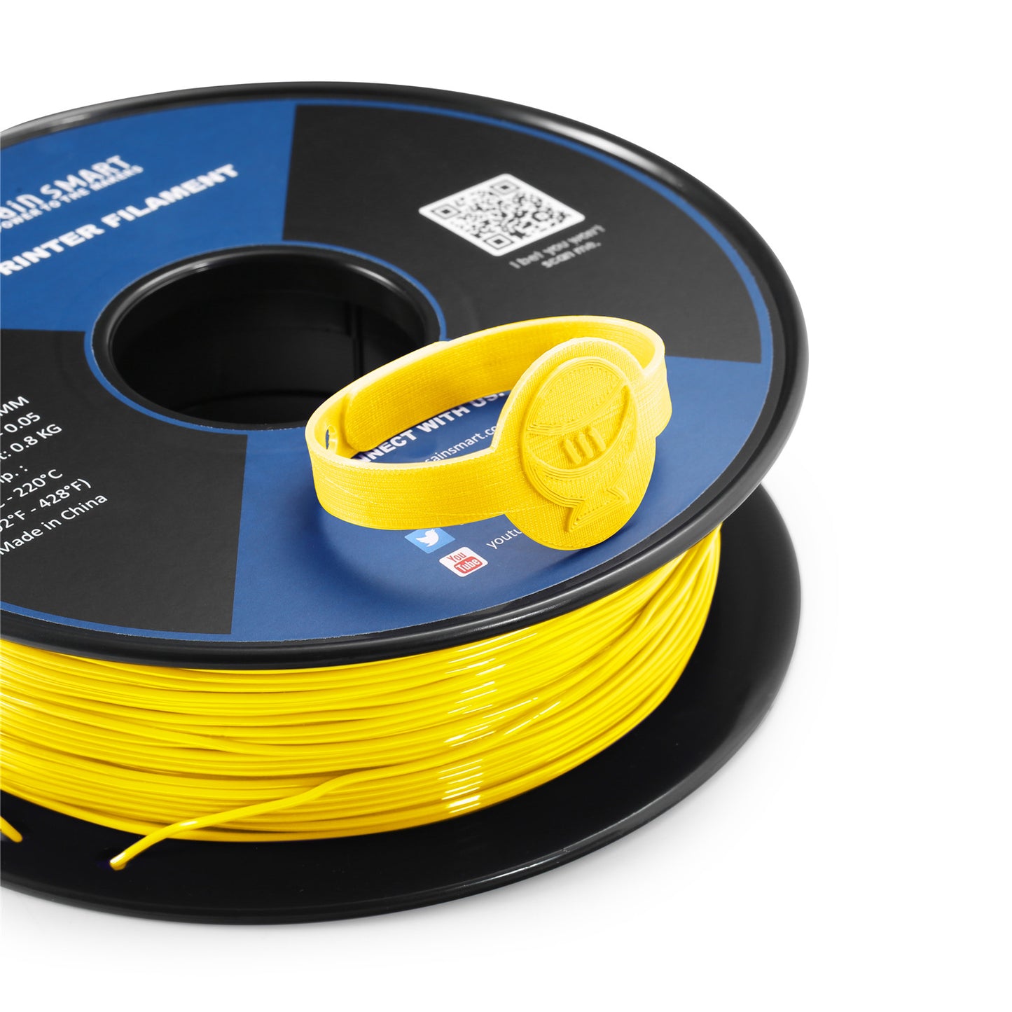 Neon Yellow, Cyberpunk Color TPU 1.75mm Filament 0.8kg/1.76lb