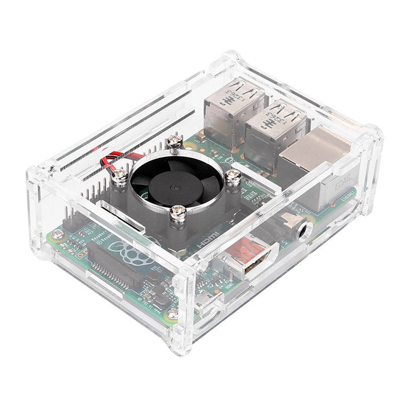 [Discontinued] Pi2/Pi3 Arcylic Case with Cooling Fan