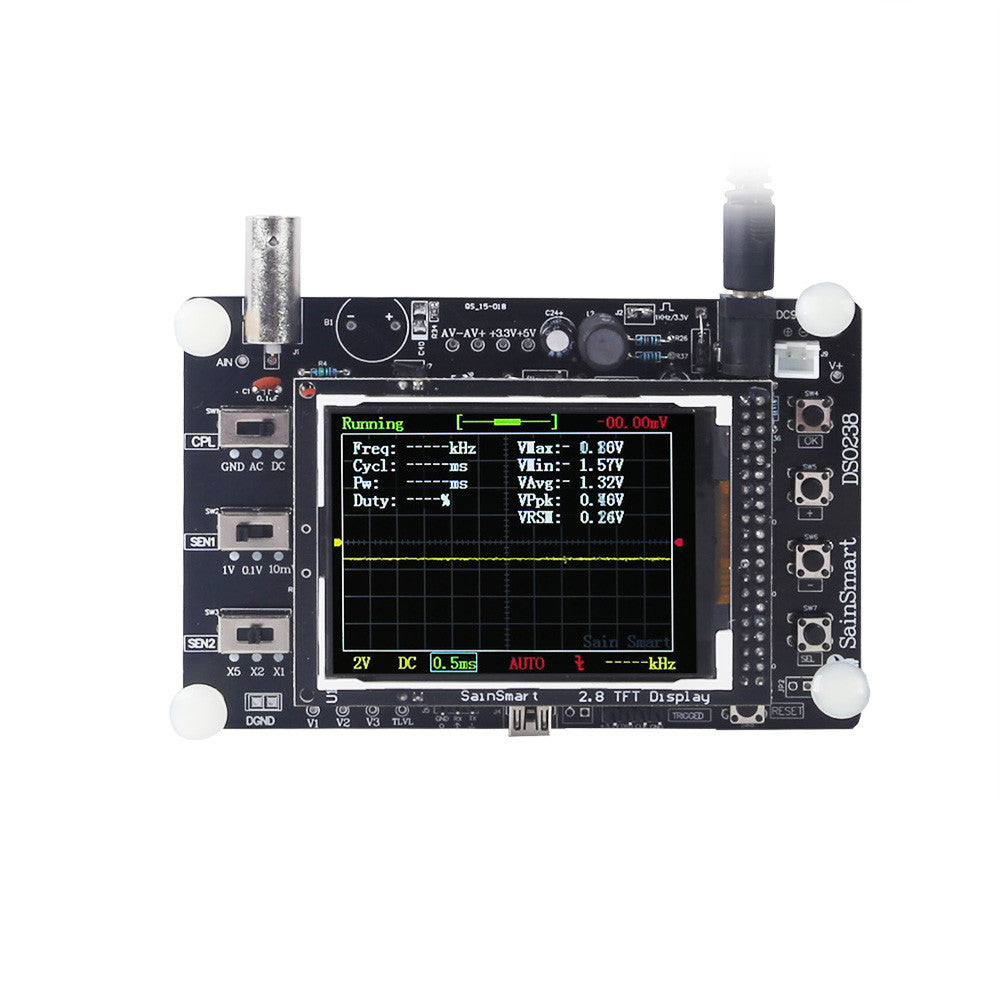 [Discontinued] SainSmart DSO238 2.8" TFT Digital Oscilloscope Kit DIY parts 1Msps + Probe US stock