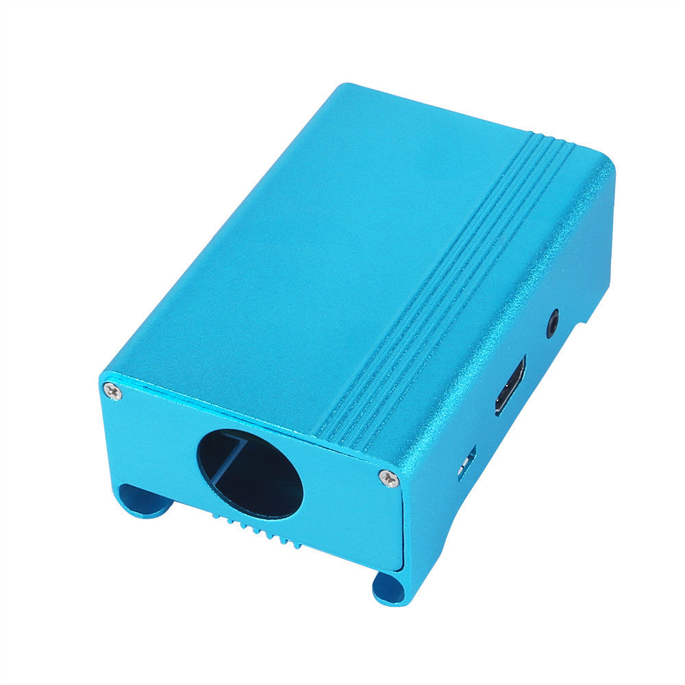 [Discontinued] SainSmart Blue Aluminum Alloy Protective Case with Cooling Fan for Raspberry Pi 3  Model B and Pi 2 Model B+