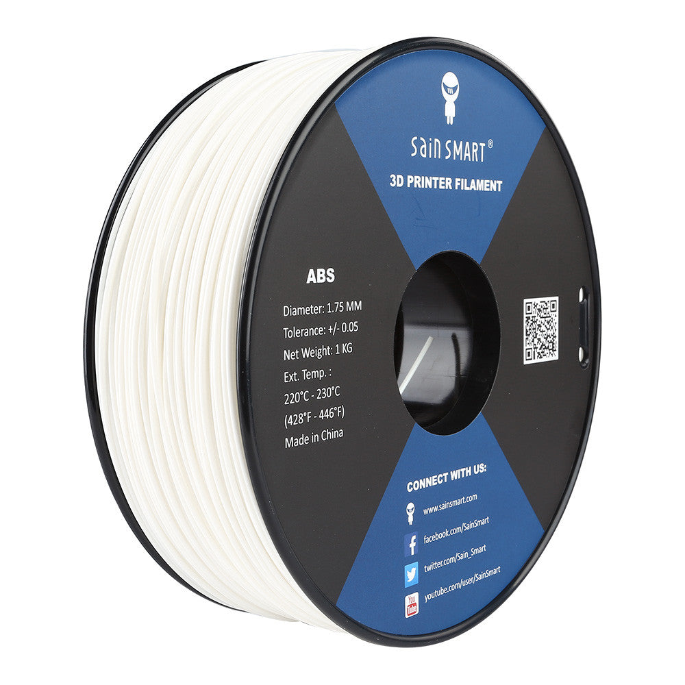 [Discontinued] White, ABS Filament 1.75mm 1kg/2.2lb