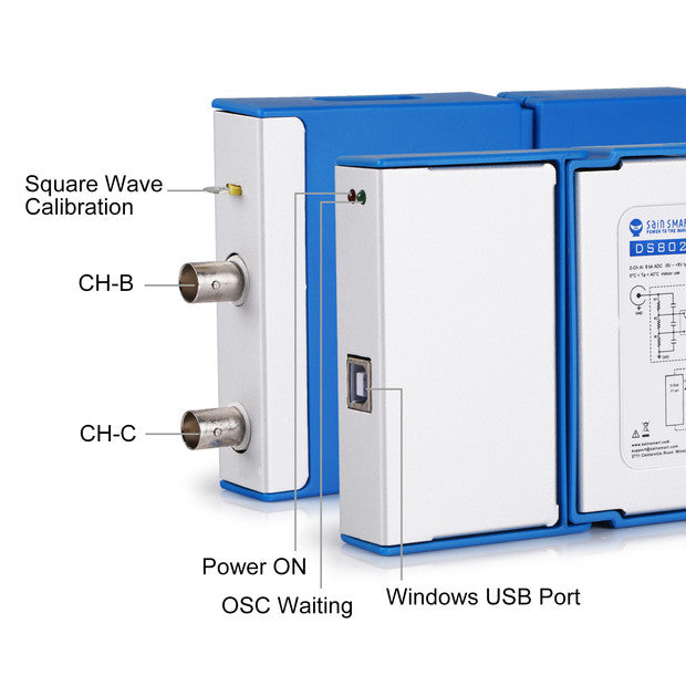 [Discontinued] [Open Box] SainSmart DS802 Dual Channel Virtual PC Oscilloscope