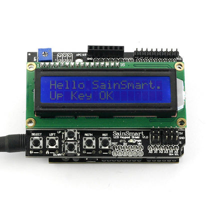 [Discontinued] SainSmart UNO R3 Improved Version +SainSmart Keypad Shield 1602 LCD Module V3 Display for Arduino